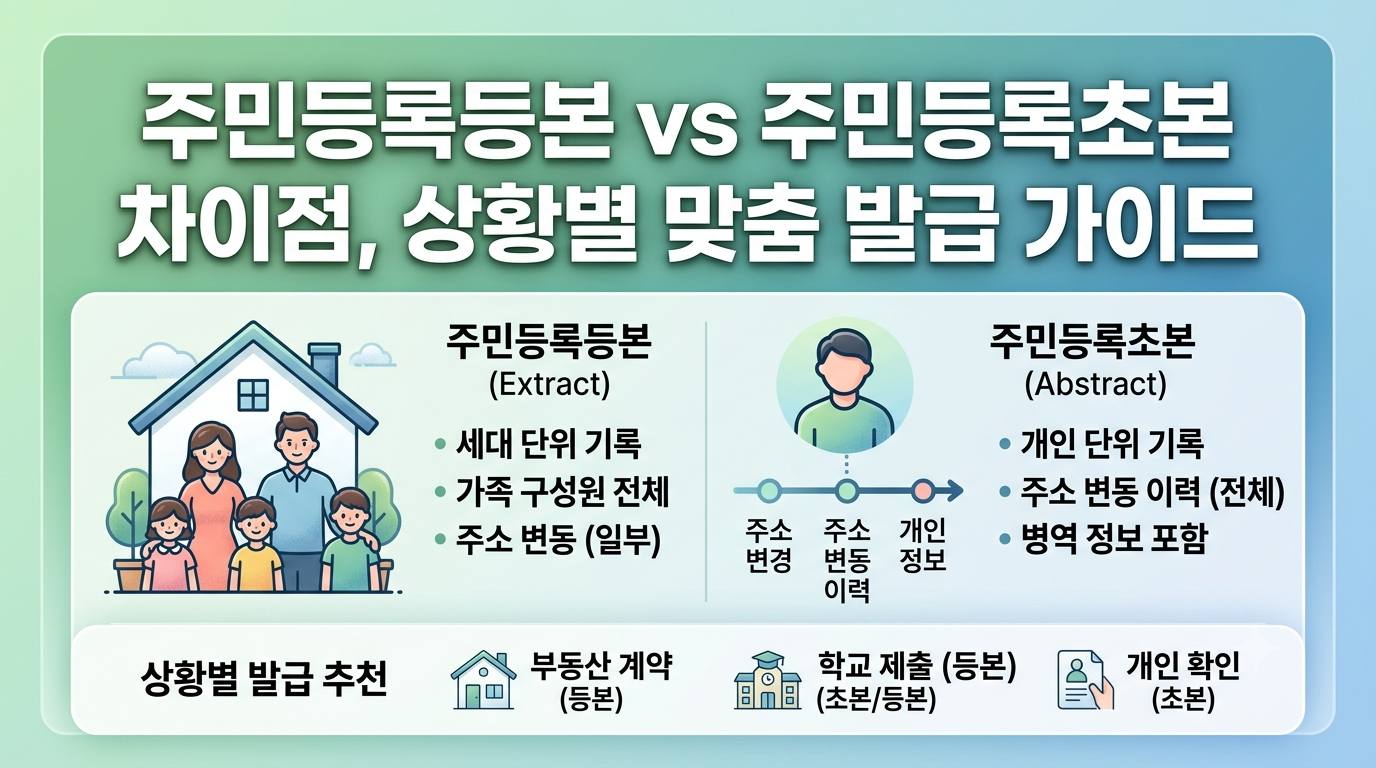 주민등록등본과 주민등록초본의 차이점 썸네일